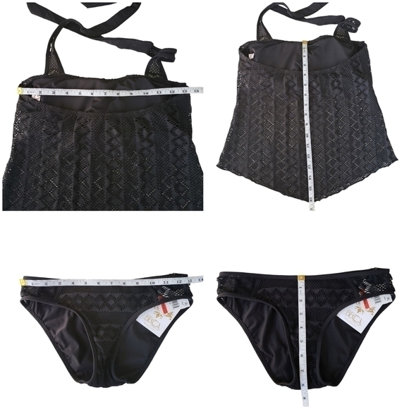 Becca Black Crochet Two Piece Bikini Top S And Bottoms XS - Picture 14 of 15